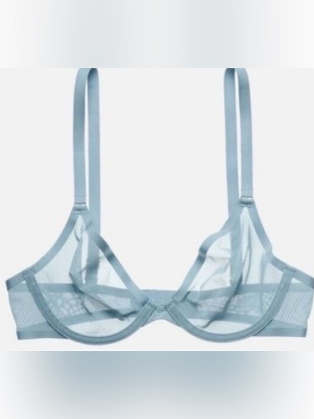 CUUP The Plunge Mesh Bra Underwire Blue 30A Unlined NWOT